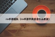 ro手游组队（ro手游平民适合什么职业）