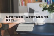 12岁属什么生肖（12岁属什么生肖 今年多大了）