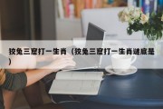 狡兔三窟打一生肖（狡兔三窟打一生肖谜底是）