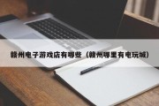 赣州电子游戏店有哪些（赣州哪里有电玩城）